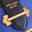 Prada Cahier Shoulder Bag In Blue/Black Leather