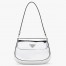 Prada Cleo Flap Bag In Silver Brushed Leather