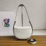 Prada Arque Shoulder Bag with Flap in White Leather