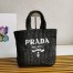 Prada Small Crochet Tote Bag in Black Raffia-effect Yarn