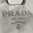 Prada Large Tote Bag in Linen Blend and Leather