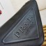 Prada Triangle Shoulder Bag In Black Calfskin