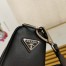 Prada Triangle Shoulder Bag In Black Calfskin