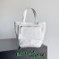 Bottega Veneta Small Flip Flap Bag in White Intrecciato Lambskin