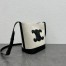 Celine Small Bucket Cuir Triomphe In White Textile