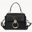 Chloe Mini Tess Day Bag In Black Grained Leather