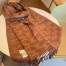 Celine Scarf in Brown and Toffee Monogram Cashmere