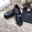 Celine Margaret Loafers in Black Leather with Triomphe Chain