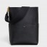 Celine Sangle Bucket Bag In Black Grained Calfskin