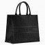 Dior Large Book Tote Bag In Black Dior Oblique Embossed Calfskin