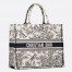Dior Large Book Tote Bag In Blue Toile de Jouy Flowers Embroidery