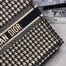 Dior Large Book Tote Bag In Beige Houndstooth Embroidery Canvas