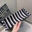 Dior Large Book Tote Bag In Blue Stripes Embroidery