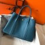 Hermes Garden Party 30 Bag In Blue Jean Clemence Leather