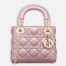 Dior Lady Dior Mini Chain Bag with Chain in Lotus Pearlescent Lambskin