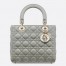 Dior Lady Dior Medium Bag In Grey Cannage Lambskin