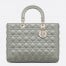 Dior Lady Dior Large Bag In Grey Cannage Lambskin