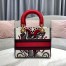 Dior Lady D-Lite Medium Bag In White Multicolor Cupidon Embroidery