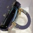 Dior Lady D-Lite Medium Bag In Blue D-Constellation Embroidery