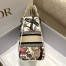 Dior Lady D-Lite Medium Bag In White Jardin d'Hiver Embroidery
