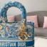 Dior Lady D-Lite Medium Bag In Blue Toile de Jouy Canvas