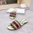 Dior Dway Slides In Green Kaleidiorscopic Embroidered Cotton