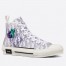 Dior Men's B23 High-top Sneakers In White and Purple Oblique Canvas