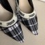 Dior J'Adior Pumps 100mm In Black and White Tartan Fabric