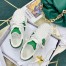 Dior Dior-ID Sneakers In White Leather with Green Strap