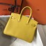 Hermes Birkin 25 Bag In Yellow Clemence Leather with GHW
