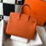 Hermes Birkin 35 Bag in Orange Clemence Leather with GHW