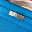Hermes Kelly Retourne 28 Handmade Bag In Blue Zanzibar Clemence Leather