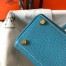 Hermes Kelly 20cm Bag In Blue Jean Clemence Leather GHW