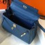 Hermes Kelly 25cm Retourne Bag in Blue Agate Clemence Leather GHW