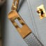 Hermes Kelly 25cm Retourne Bag in Blue Lin Clemence Leather GHW