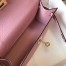 Hermes Kelly Pochette Clutch Bag In Mauve Sylvestre Epsom Leather