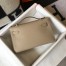 Hermes Kelly Pochette Clutch Bag In Gris Tourterelle Epsom Leather