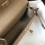 Hermes Kelly Pochette Clutch Bag In Gris Tourterelle Epsom Leather