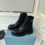 Prada Ankle Boots in Black Brushed Leather and Re-Nylon