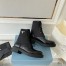 Prada Ankle Boots in Black Brushed Leather and Re-Nylon
