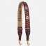 Dior Shoulder Strap in Bordeaux Oblique Embroidery with Medallions