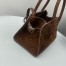 The Row Margaux 10 Top Handle Bag in Brown Suede Leather