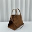 The Row Margaux 12 Top Handle Bag in Brown Suede Leather