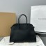 The Row Margaux 17 Top Handle Bag in Black Leather