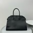 The Row Margaux 17 Top Handle Bag in Black Leather