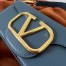Valentino Loco Small Shoulder Bag In Blue Calfskin