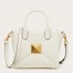 Valentino One Stud Top Handle Bag In White Nappa Leather
