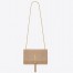 Saint Laurent Kate Medium Tassel Bag In Beige Crocodile-embossed Leather