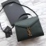 Saint Laurent Cassandra Medium Bag In Green Grained Leather
