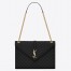 Saint Laurent Envelope Large Bag In Black Matelasse Grained Leather